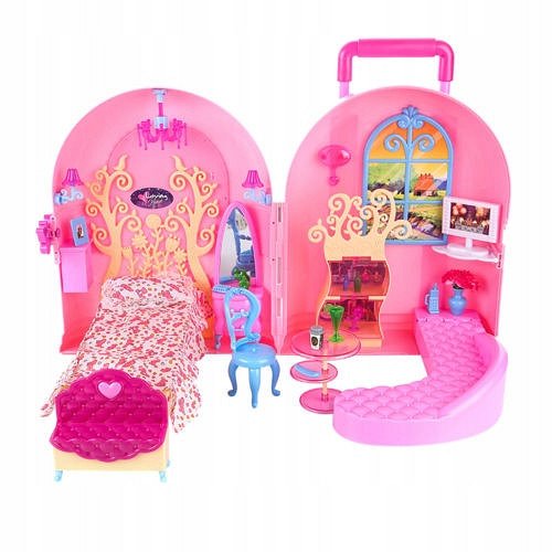 Przenośny domek dla lalek barbie to zabawka - walizka, którą maluch może zabrać gdziekolwiek zechce!